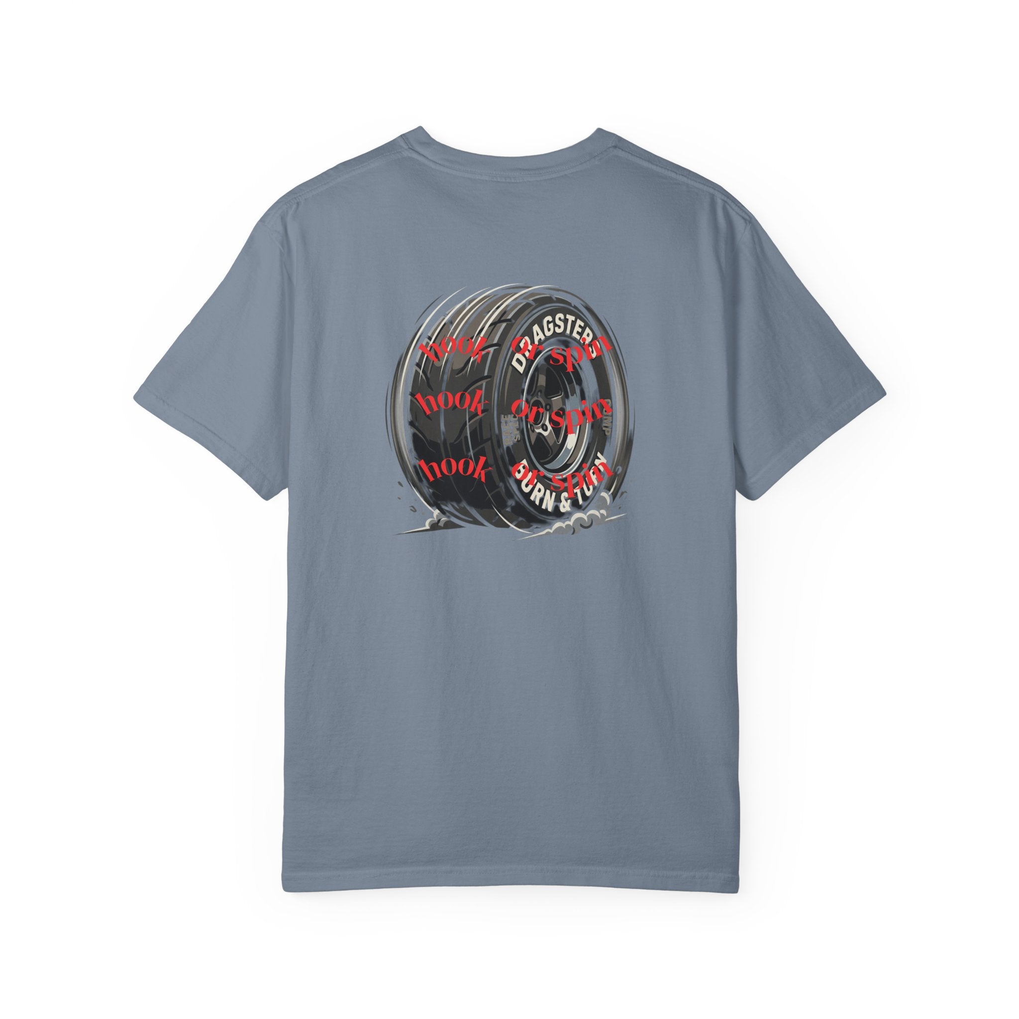 Sxty Ft. Tire Graphic T-Shirt — Vintage Dragster Wheel Tee