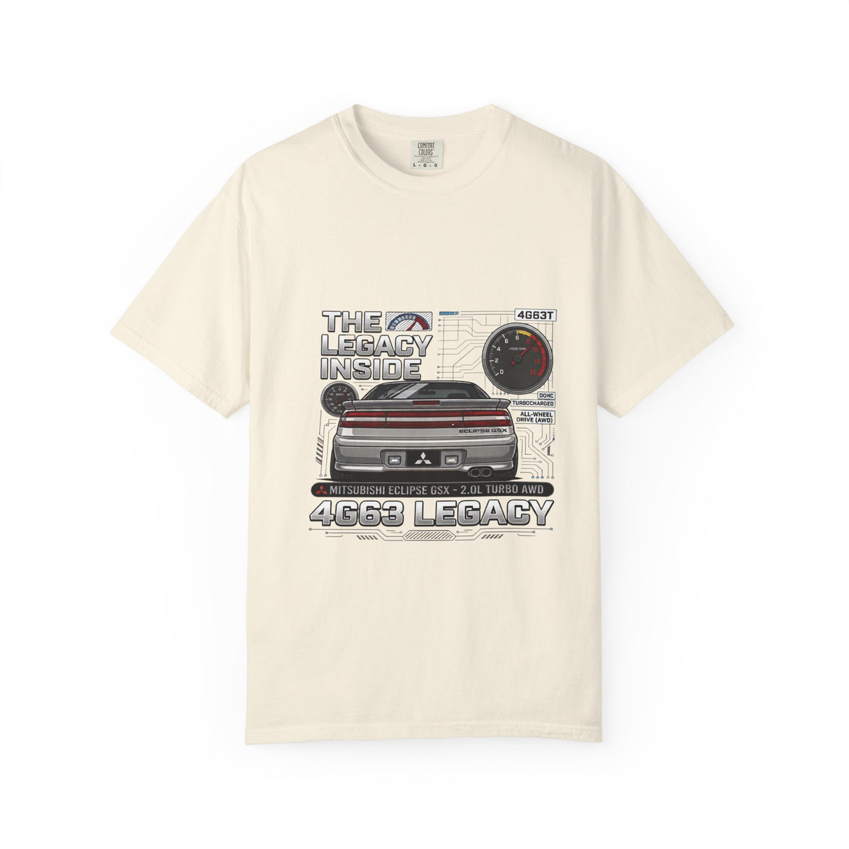 Legacy 4G63 T-Shirt – “The Legacy Inside” Mitsubishi Evo Engine Graphic