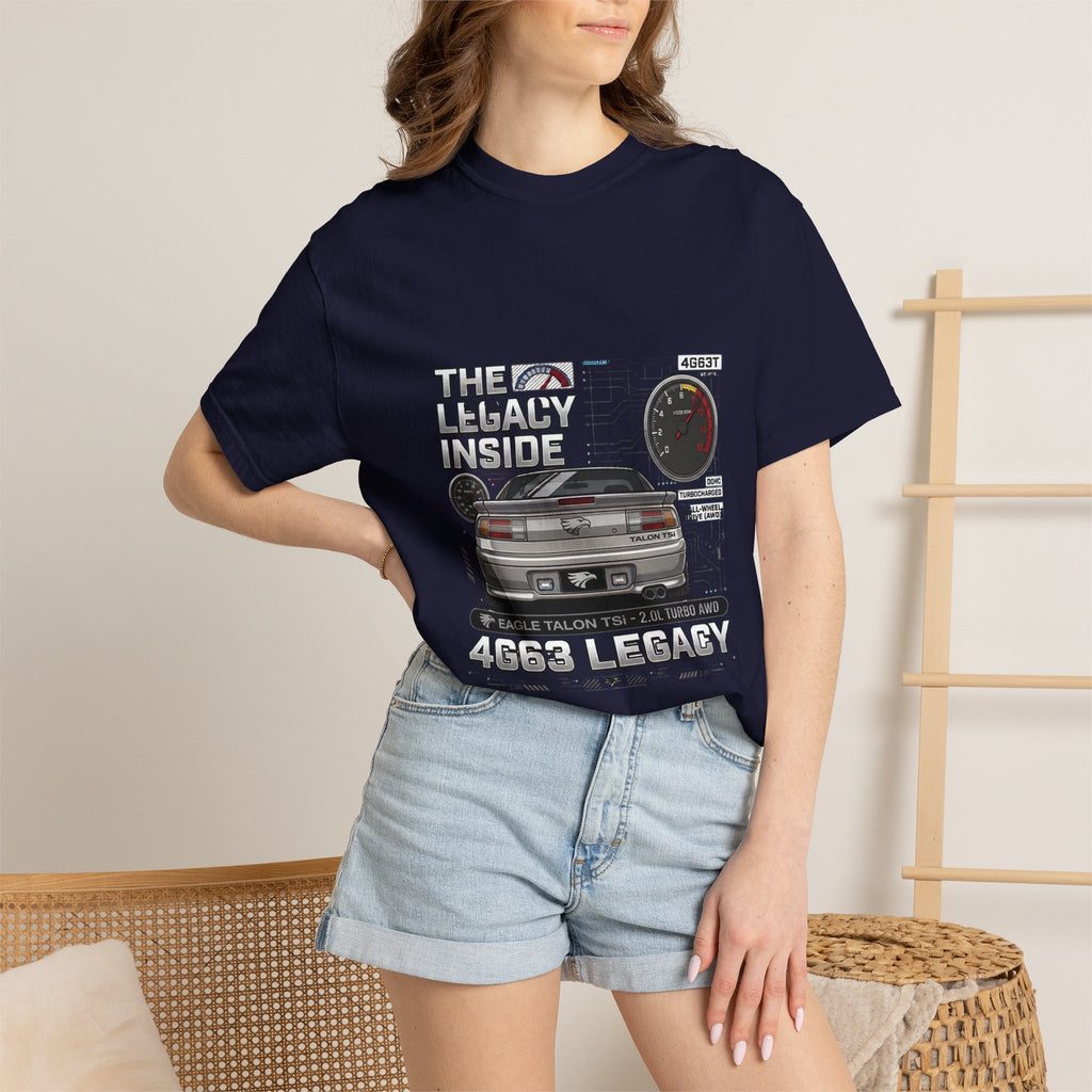 Legacy 4G63 T-Shirt — Retro Turbo JDM Car Graphic ("The Legacy Inside")