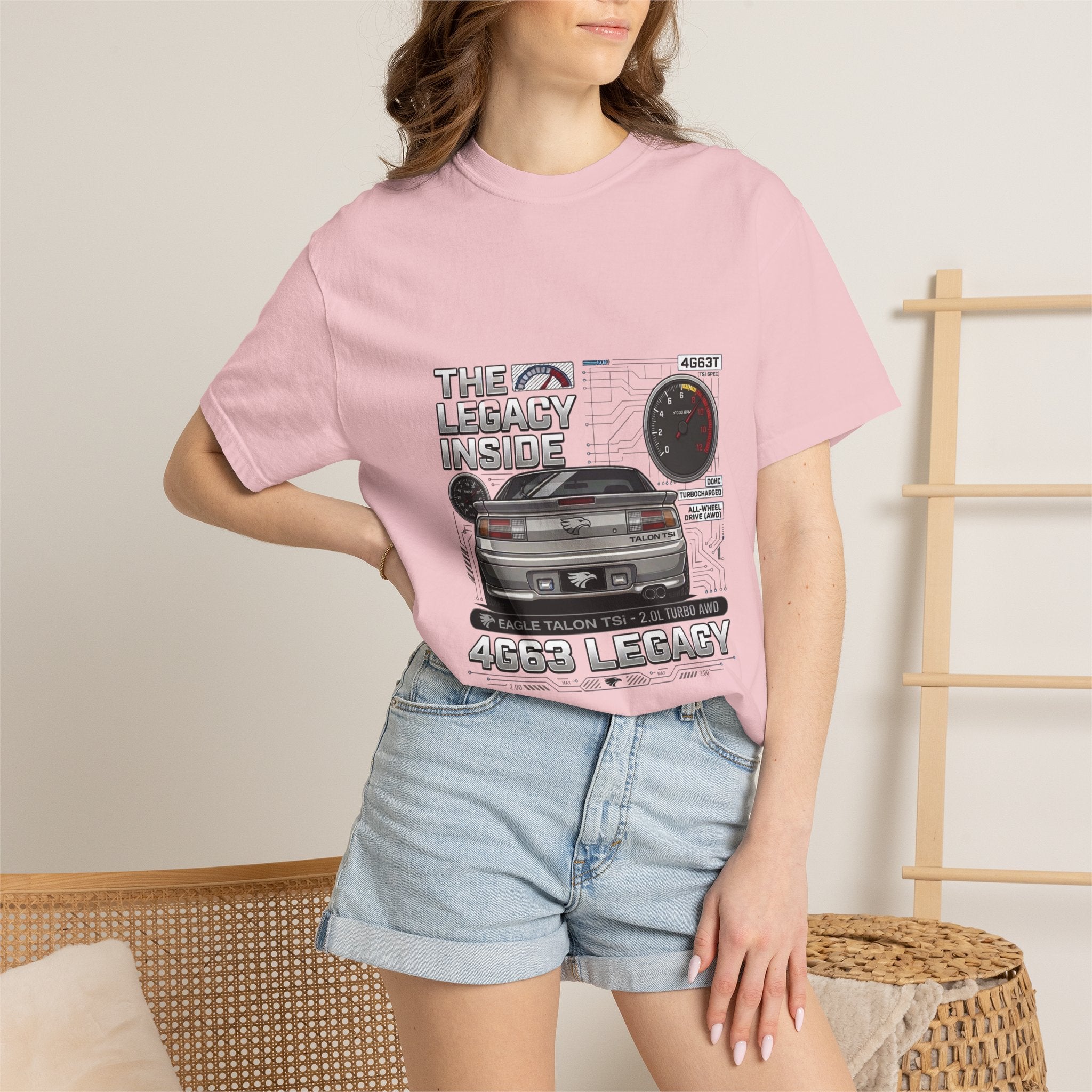 Legacy 4G63 T-Shirt — Retro Turbo JDM Car Graphic ("The Legacy Inside")