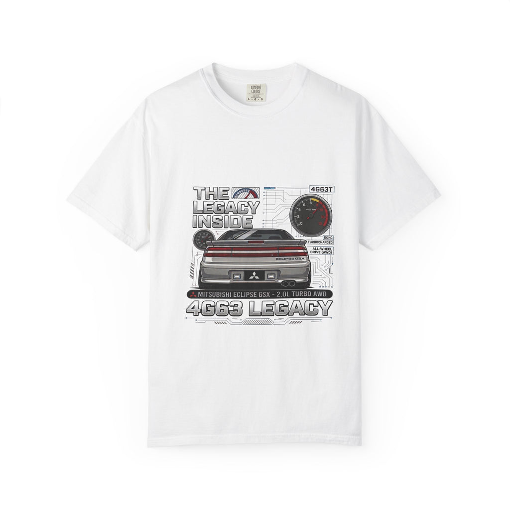 Legacy 4G63 T-Shirt – “The Legacy Inside” Mitsubishi Evo Engine Graphic
