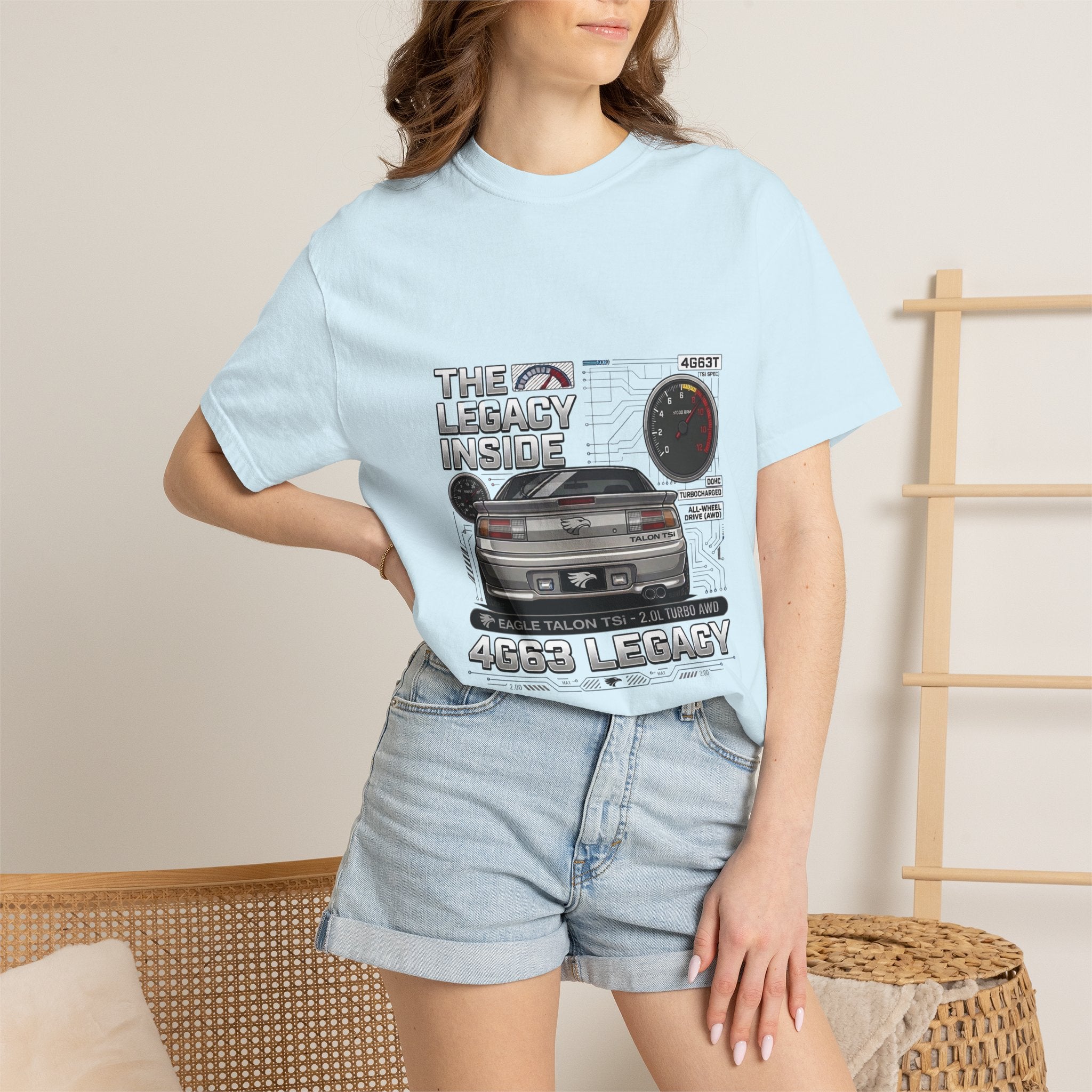 Legacy 4G63 T-Shirt — Retro Turbo JDM Car Graphic ("The Legacy Inside")