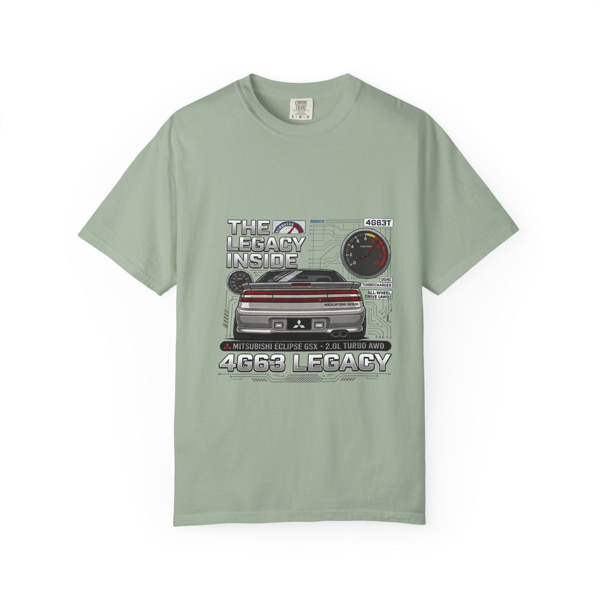 Legacy 4G63 T-Shirt – “The Legacy Inside” Mitsubishi Evo Engine Graphic