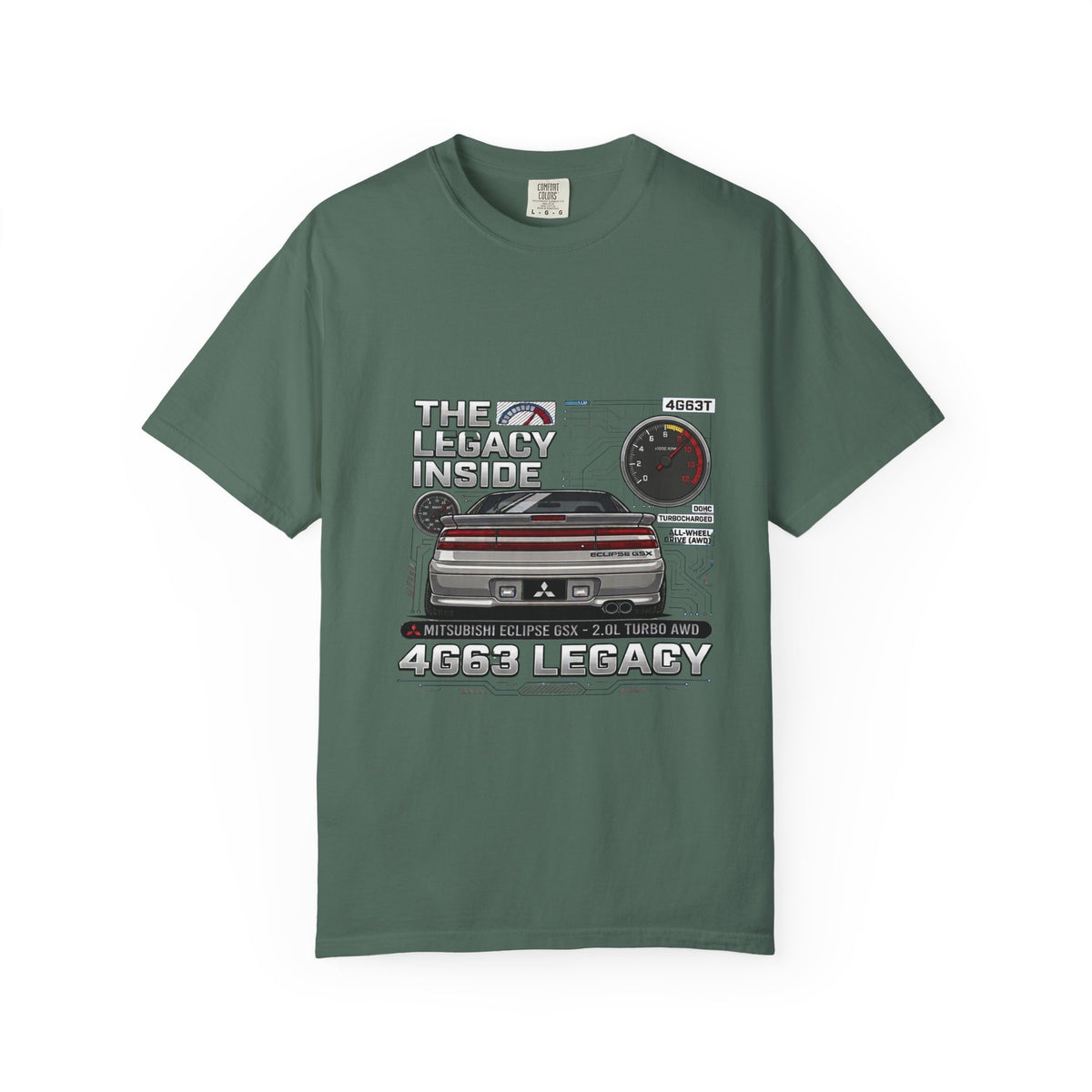Legacy 4G63 T-Shirt – “The Legacy Inside” Mitsubishi Evo Engine Graphic