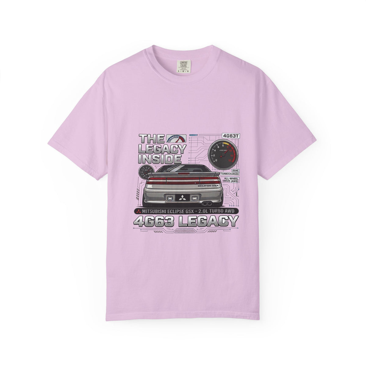 Legacy 4G63 T-Shirt – “The Legacy Inside” Mitsubishi Evo Engine Graphic