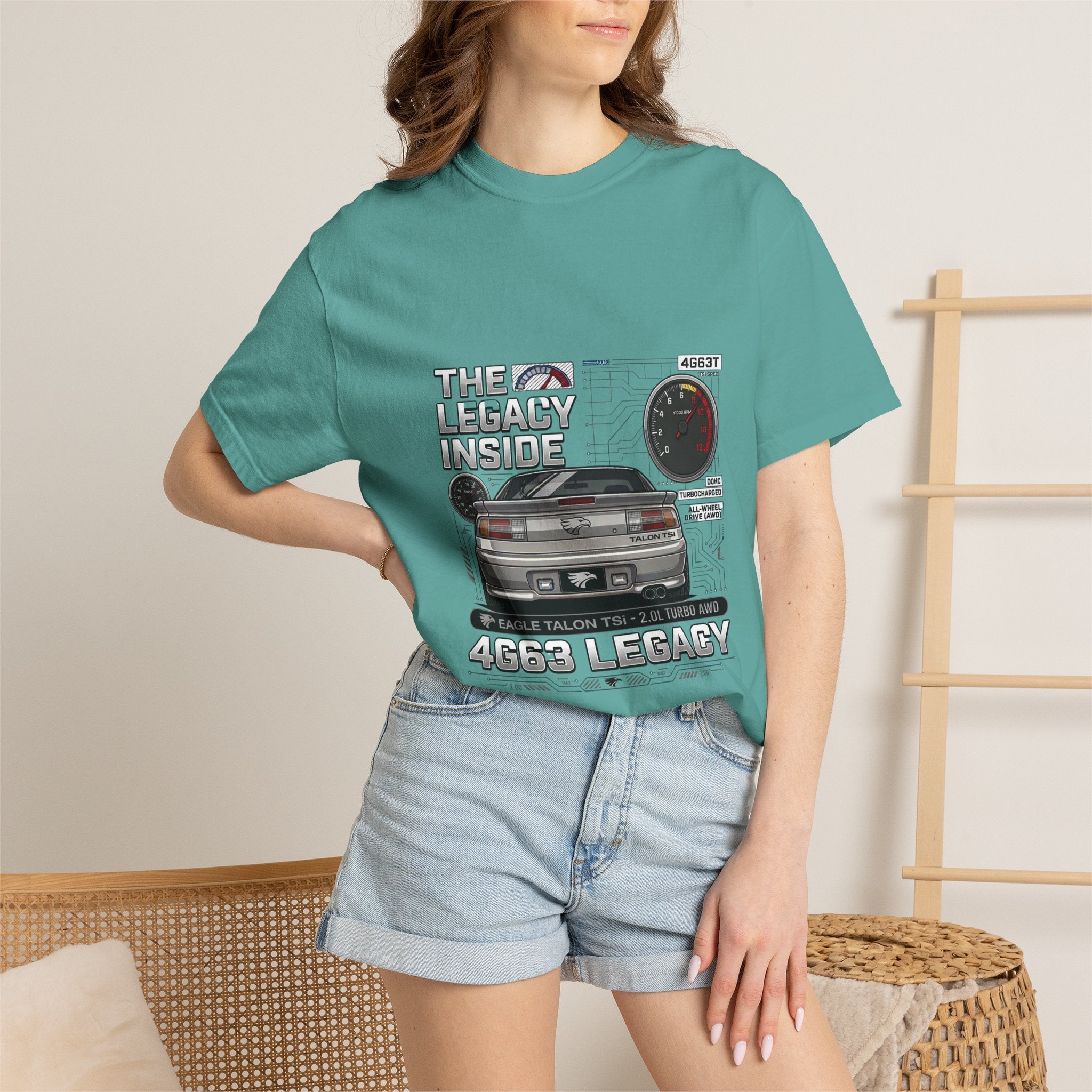 Legacy 4G63 T-Shirt — Retro Turbo JDM Car Graphic ("The Legacy Inside")