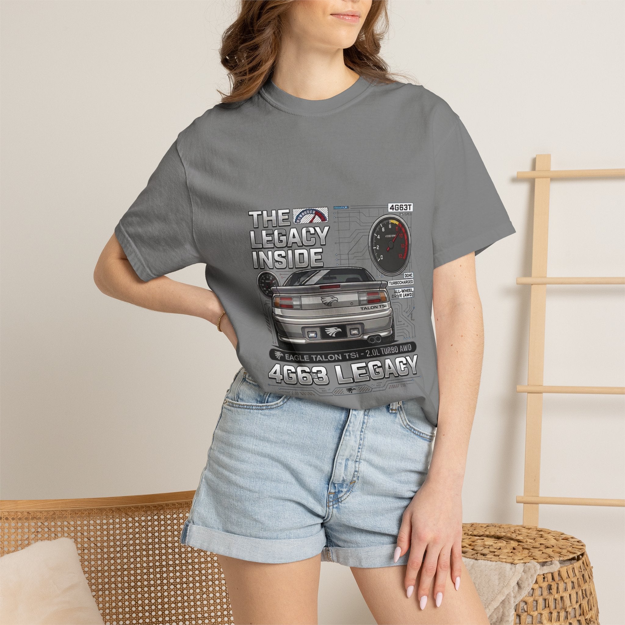 Legacy 4G63 T-Shirt — Retro Turbo JDM Car Graphic ("The Legacy Inside")