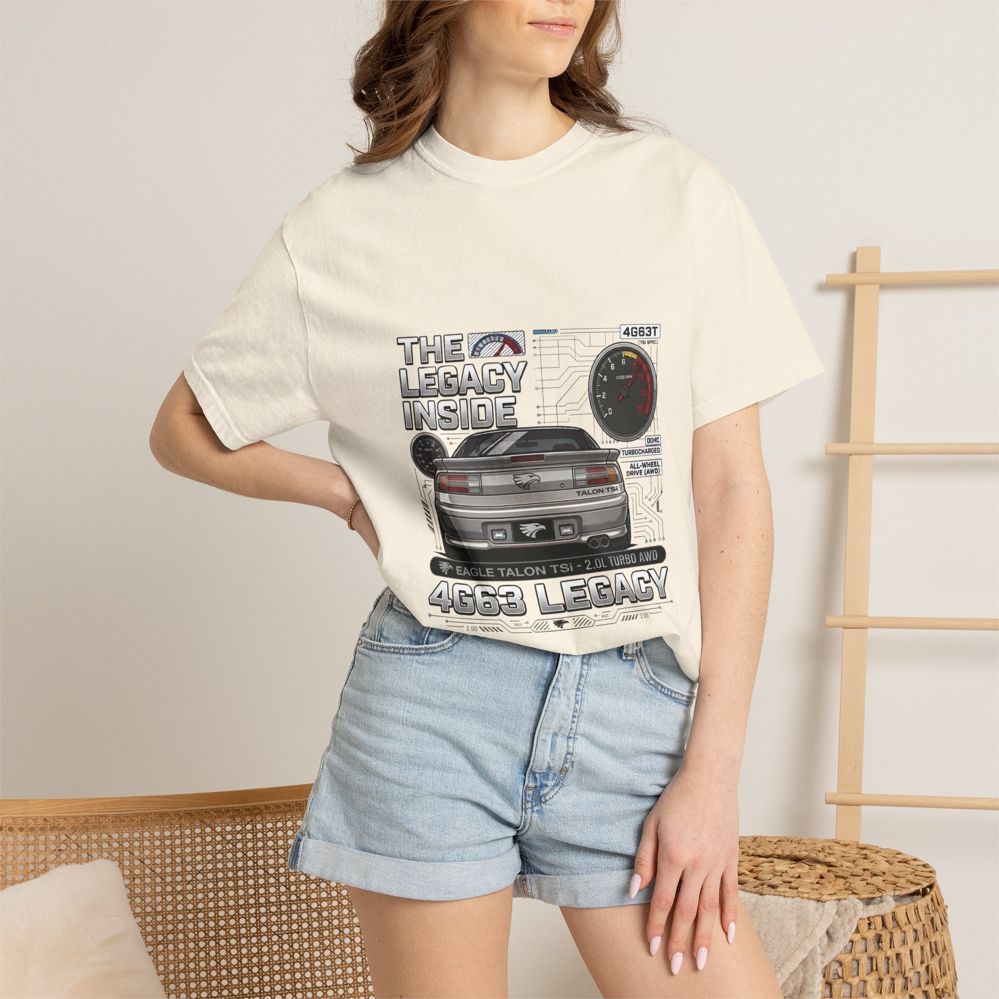 Legacy 4G63 T-Shirt — Retro Turbo JDM Car Graphic ("The Legacy Inside")