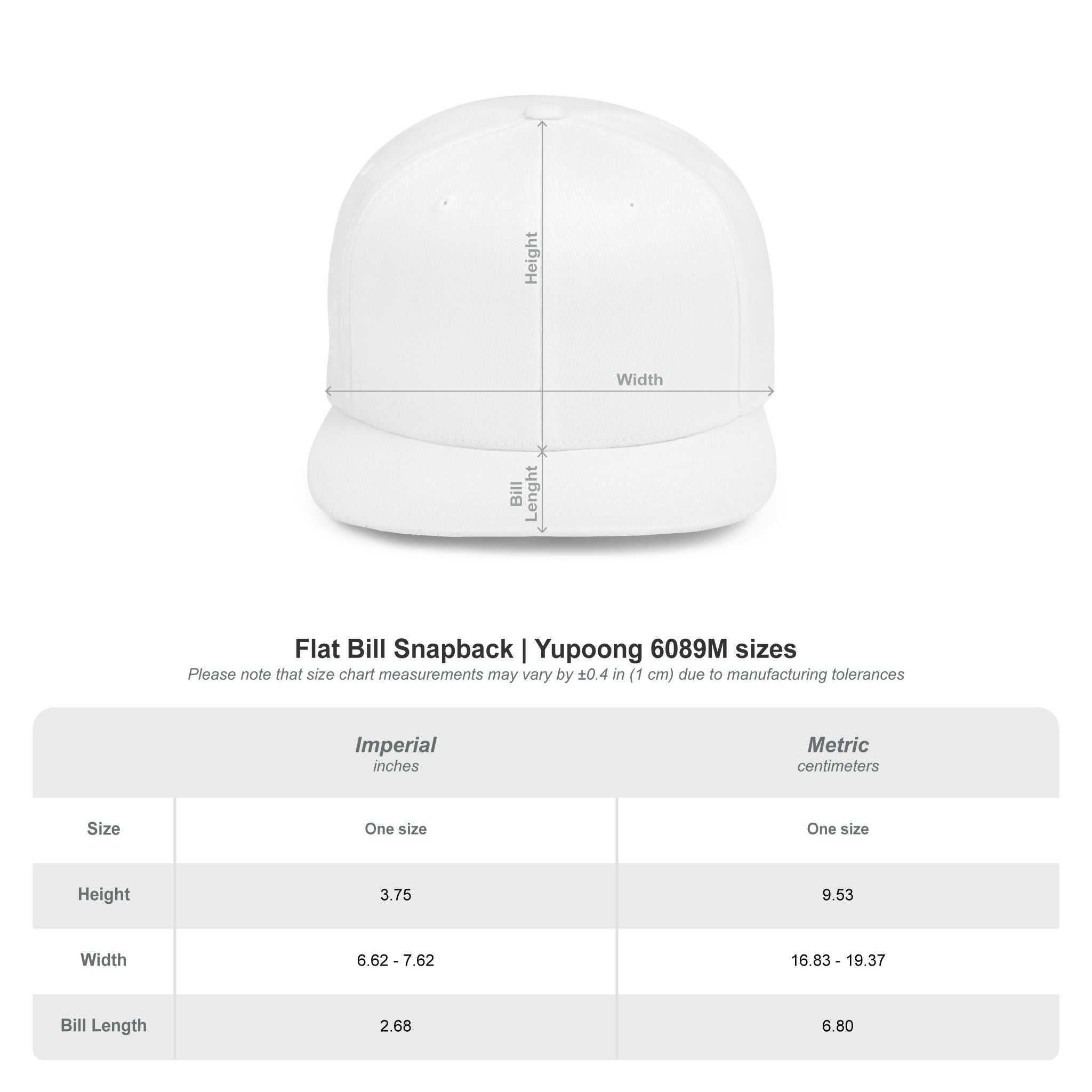 SXTY FT. Flat Bill Snapback Hat — Minimalist Streetwear Cap