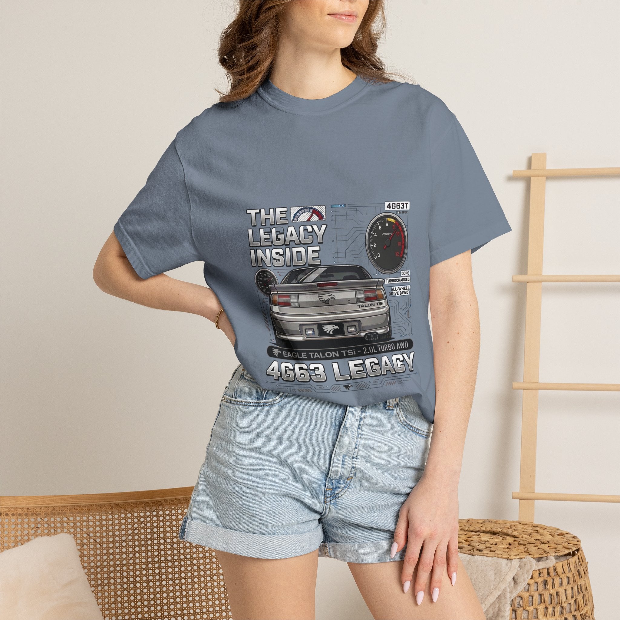 Legacy 4G63 T-Shirt — Retro Turbo JDM Car Graphic ("The Legacy Inside")