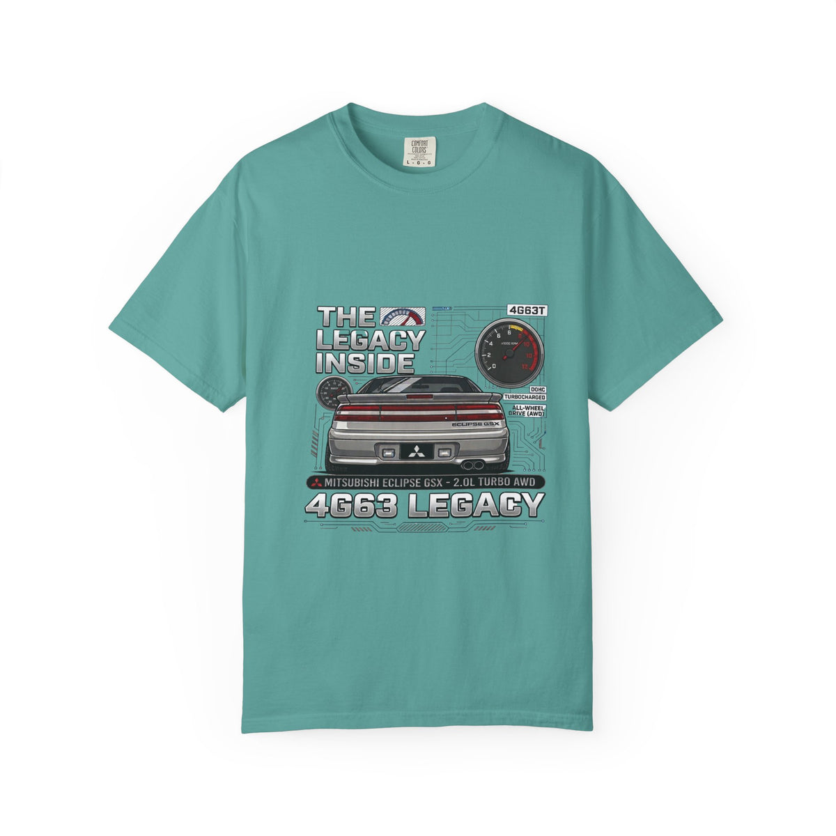 Legacy 4G63 T-Shirt – “The Legacy Inside” Mitsubishi Evo Engine Graphic