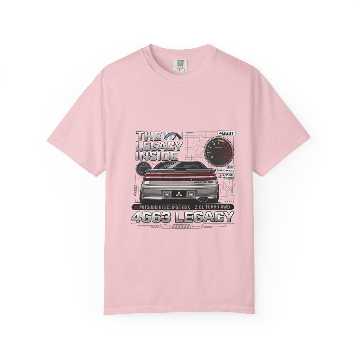Legacy 4G63 T-Shirt – “The Legacy Inside” Mitsubishi Evo Engine Graphic