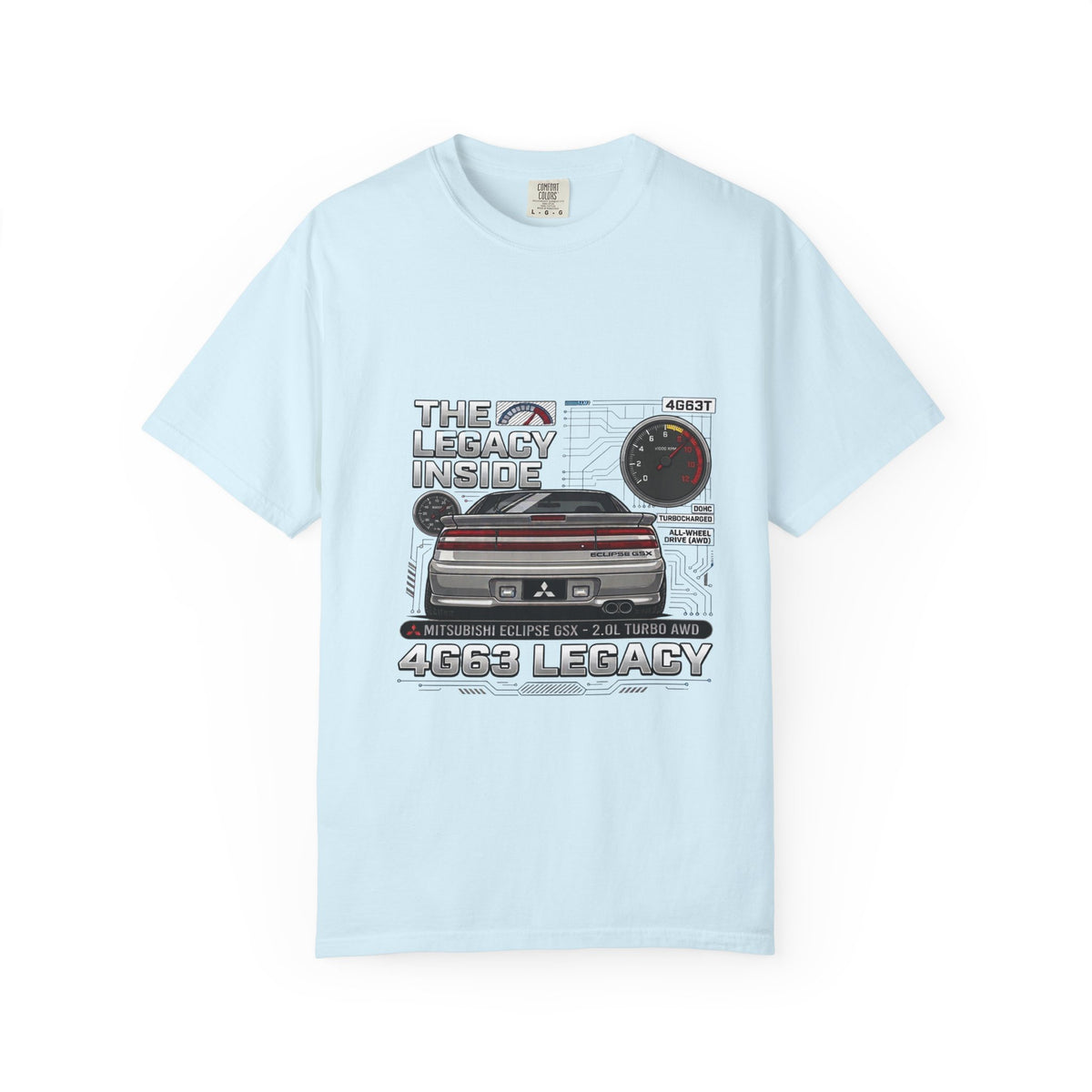 Legacy 4G63 T-Shirt – “The Legacy Inside” Mitsubishi Evo Engine Graphic