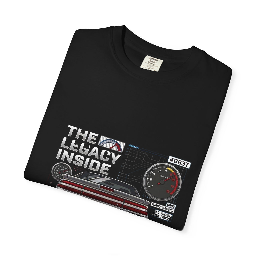 Legacy 4G63 T-Shirt – “The Legacy Inside” Mitsubishi Evo Engine Graphic