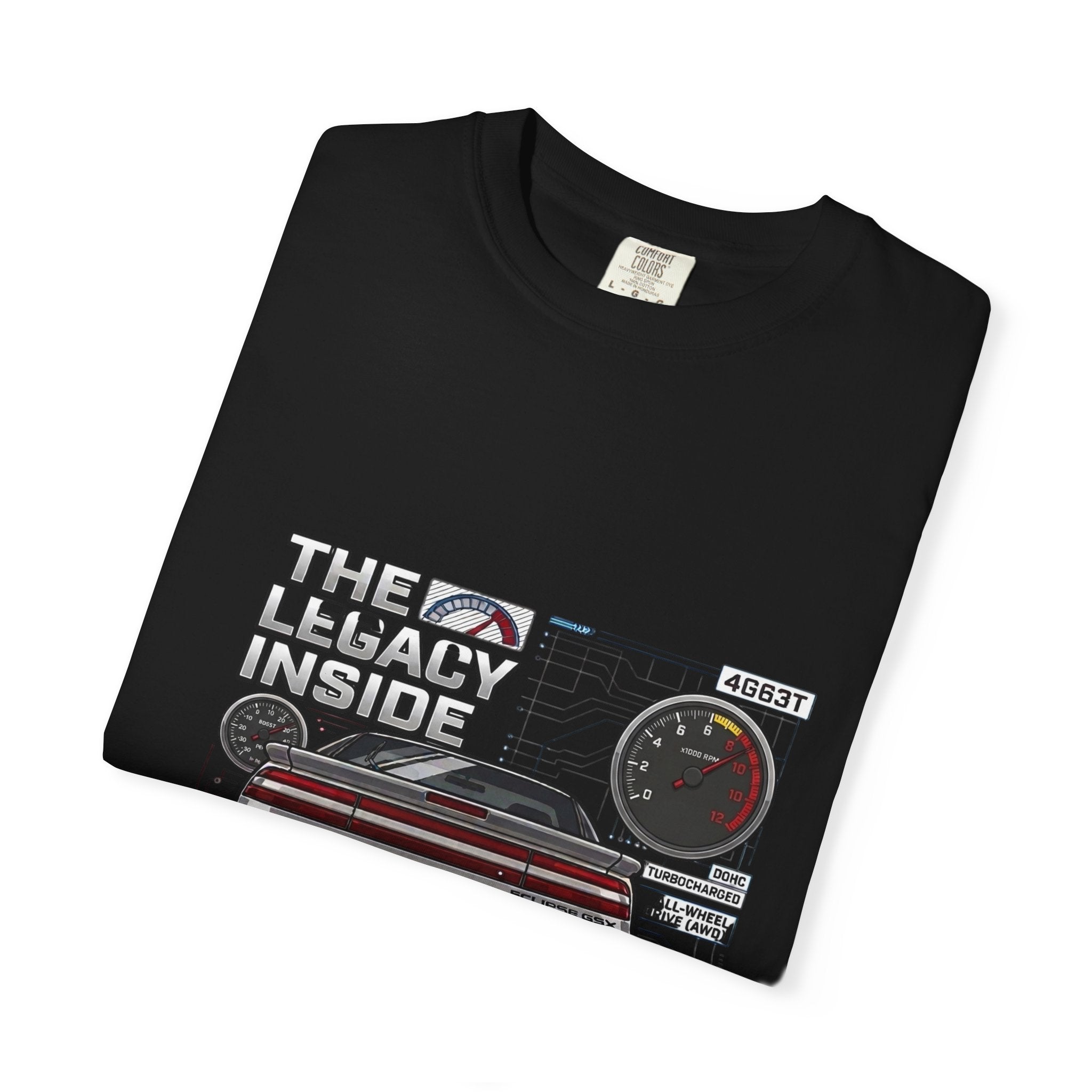 Legacy 4G63 T-Shirt – “The Legacy Inside” Mitsubishi Evo Engine Graphic