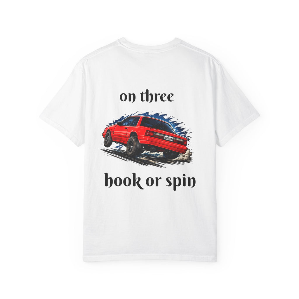 T-Shirt — 'On Three, Hook or Spin' Vintage Red Car Graphic Tee (20 Sixty FT.)