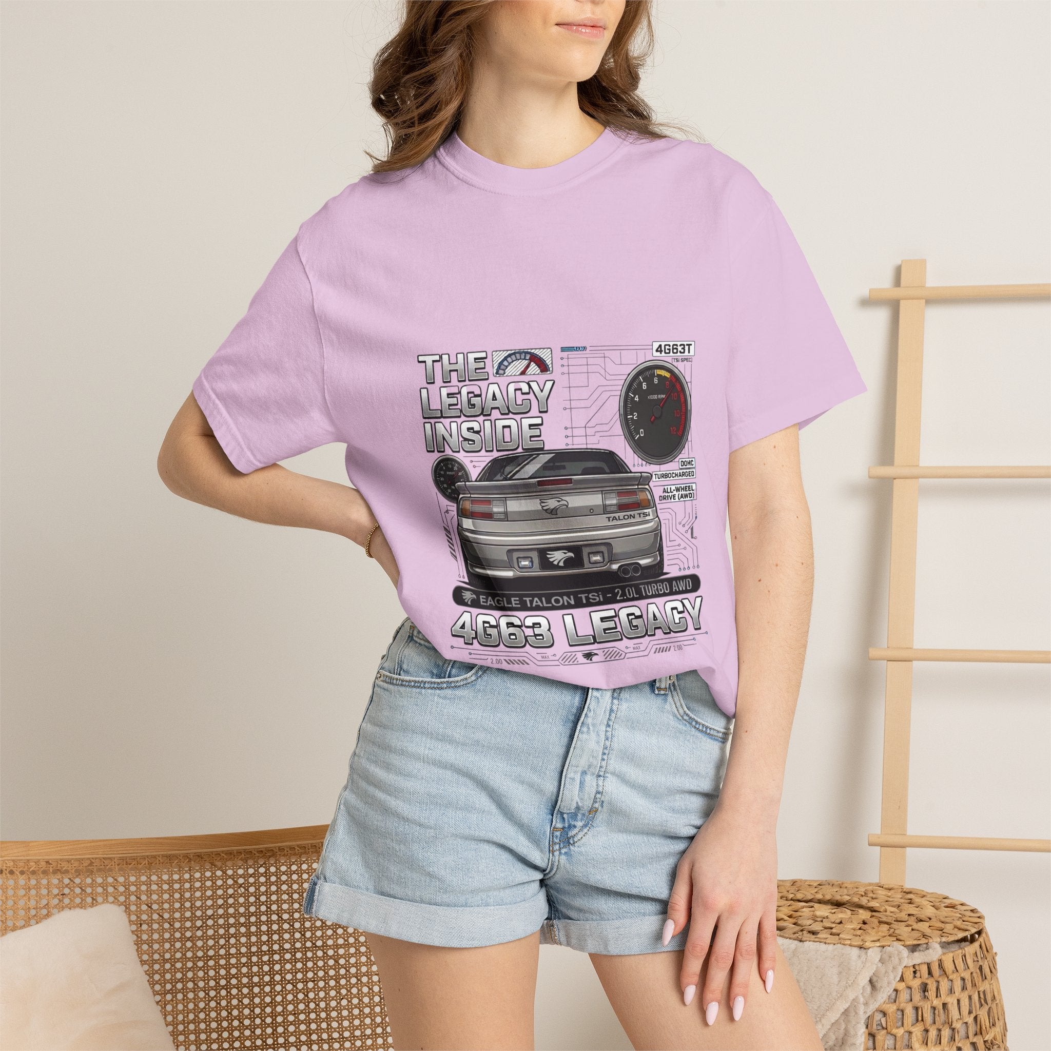 Legacy 4G63 T-Shirt — Retro Turbo JDM Car Graphic ("The Legacy Inside")