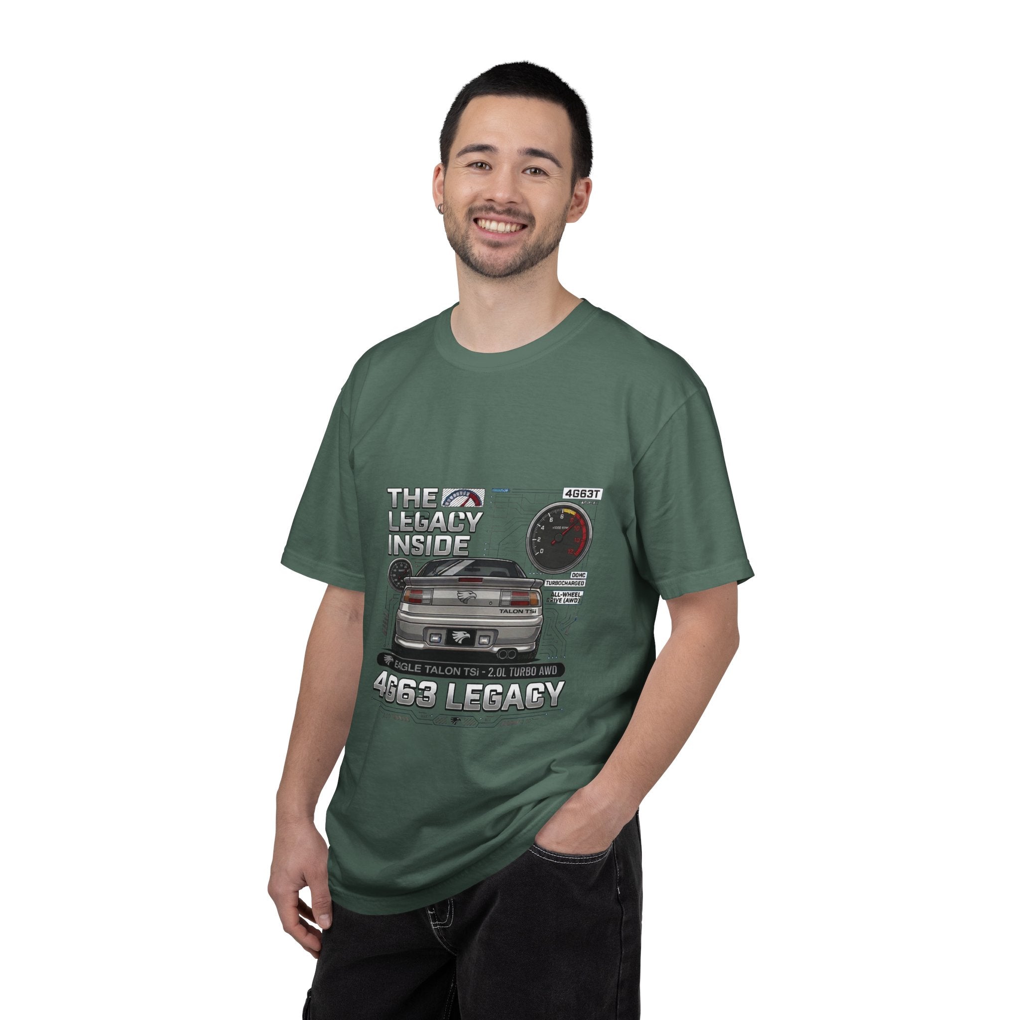 Legacy 4G63 T-Shirt — Retro Turbo JDM Car Graphic ("The Legacy Inside")