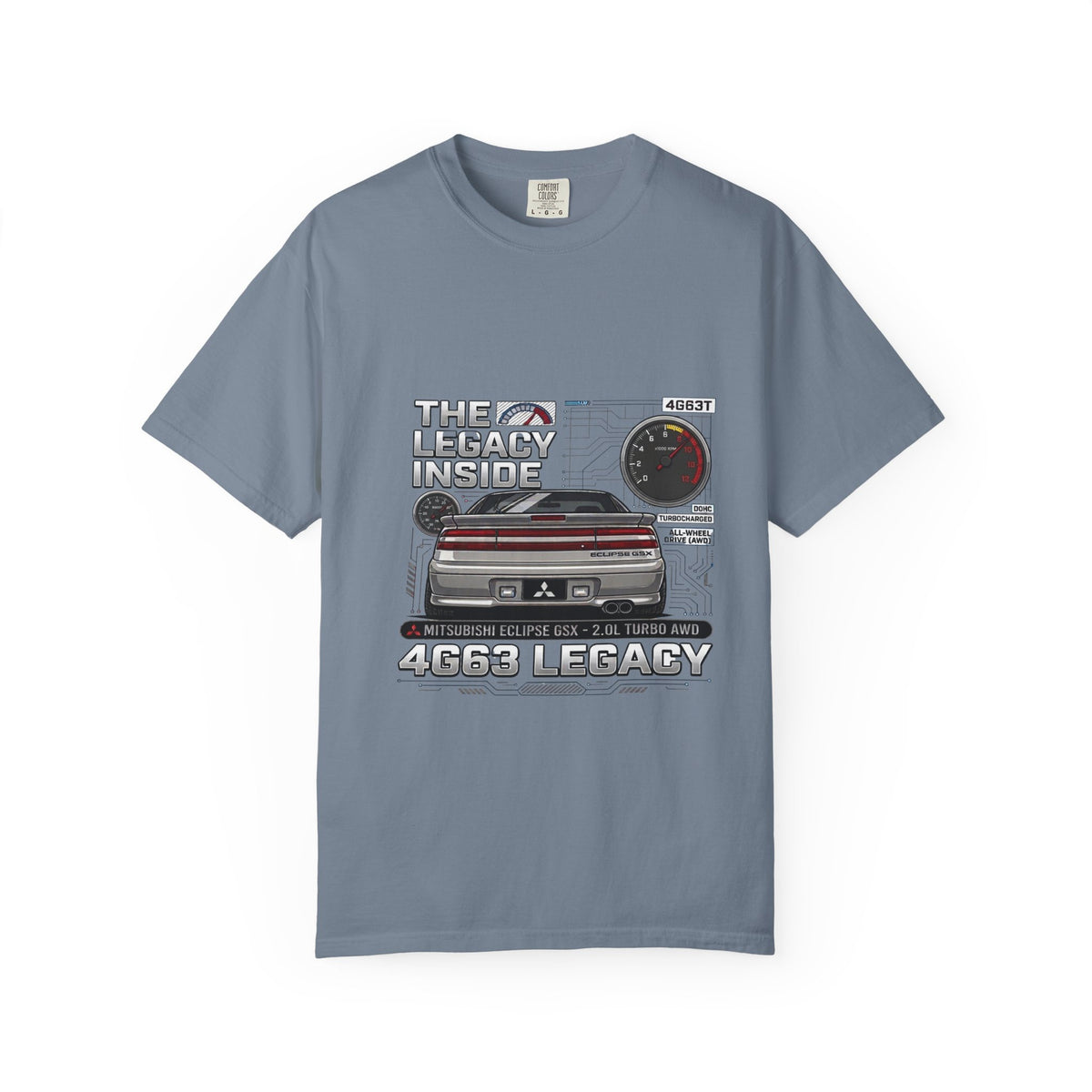 Legacy 4G63 T-Shirt – “The Legacy Inside” Mitsubishi Evo Engine Graphic