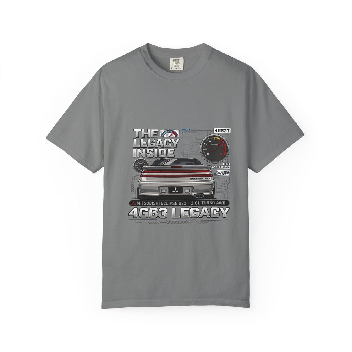 Legacy 4G63 T-Shirt – “The Legacy Inside” Mitsubishi Evo Engine Graphic