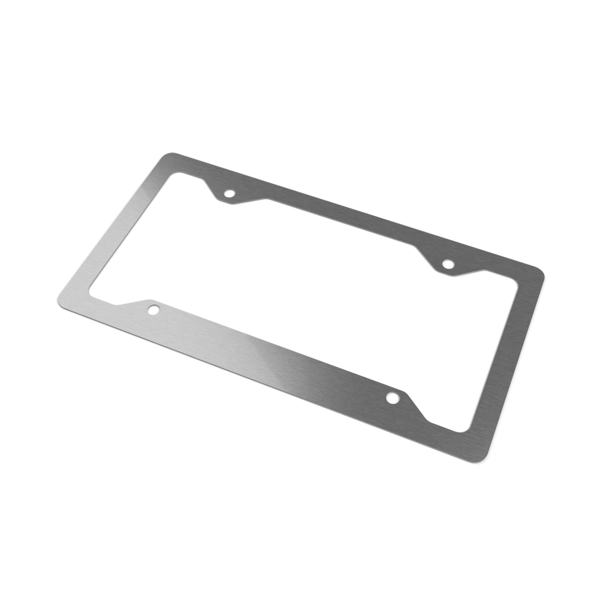 Metal License Plate Frame — 'Sxty Ft.' Stainless Steel Car Plate Trim