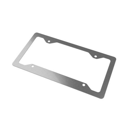 Metal License Plate Frame — 'Sxty Ft.' Stainless Steel Car Plate Trim