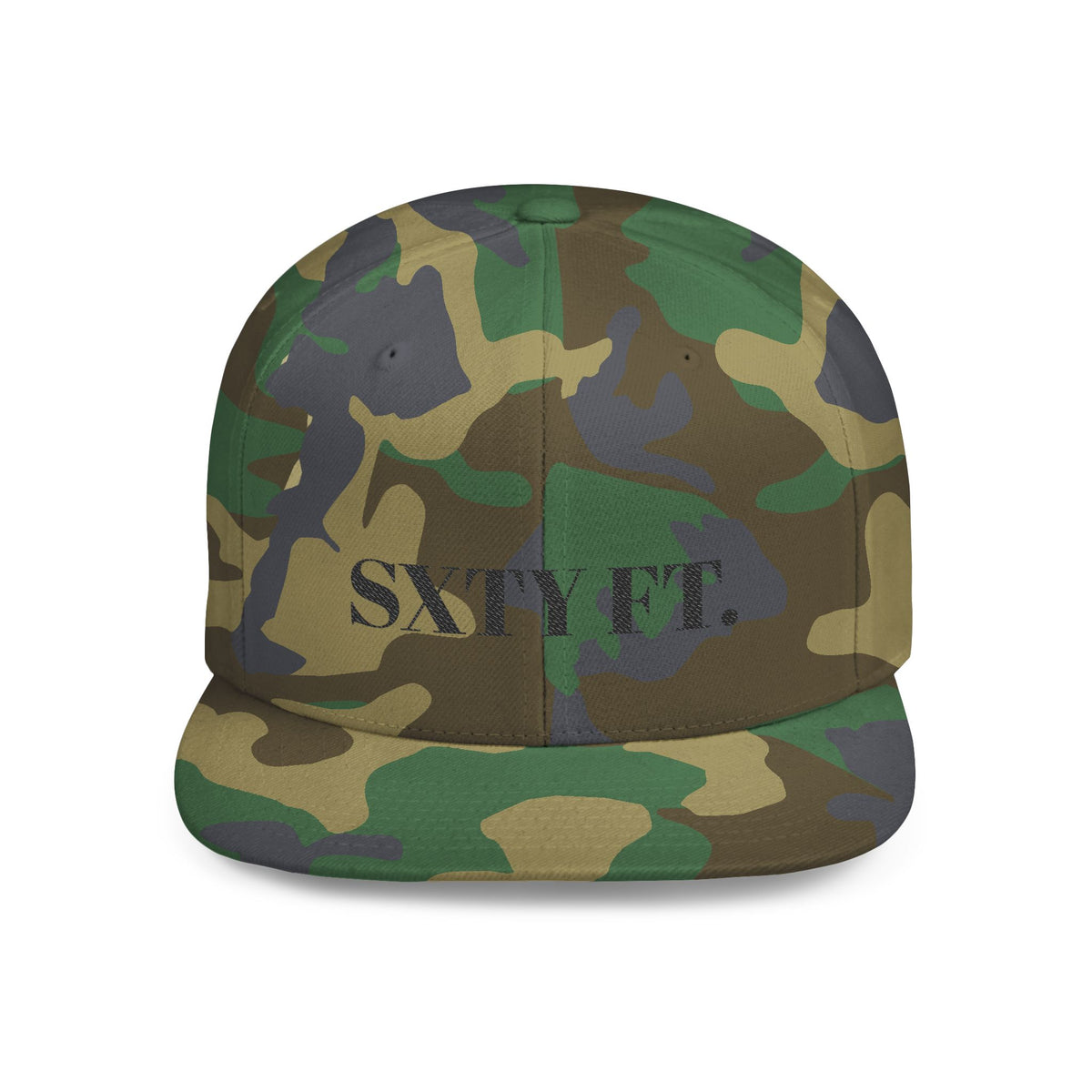 SXTY FT. Flat Bill Snapback Hat — Minimalist Streetwear Cap