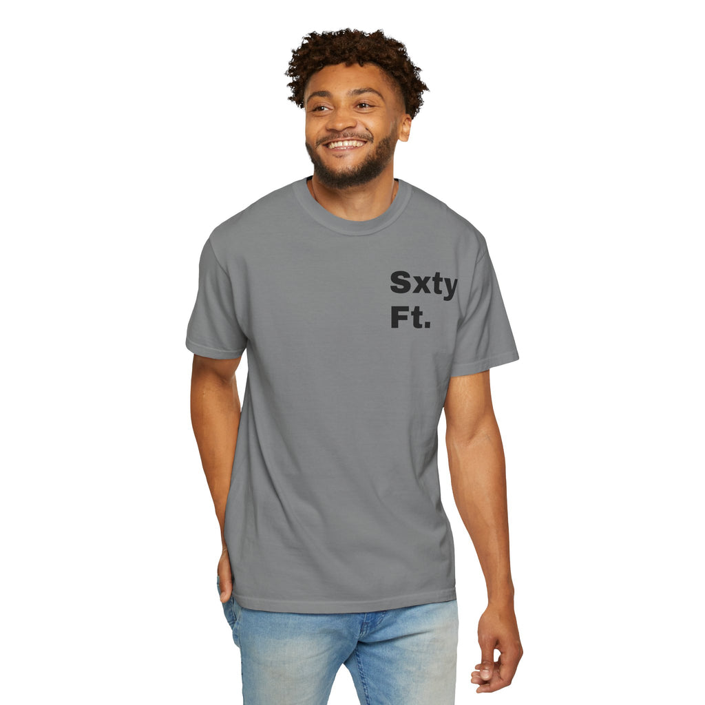 Sxty Ft. Tire Graphic T-Shirt — Vintage Dragster Wheel Tee