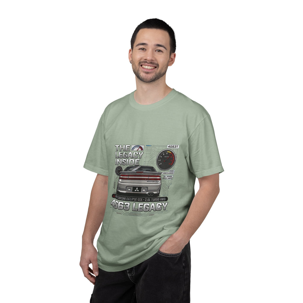 Legacy 4G63 T-Shirt – “The Legacy Inside” Mitsubishi Evo Engine Graphic