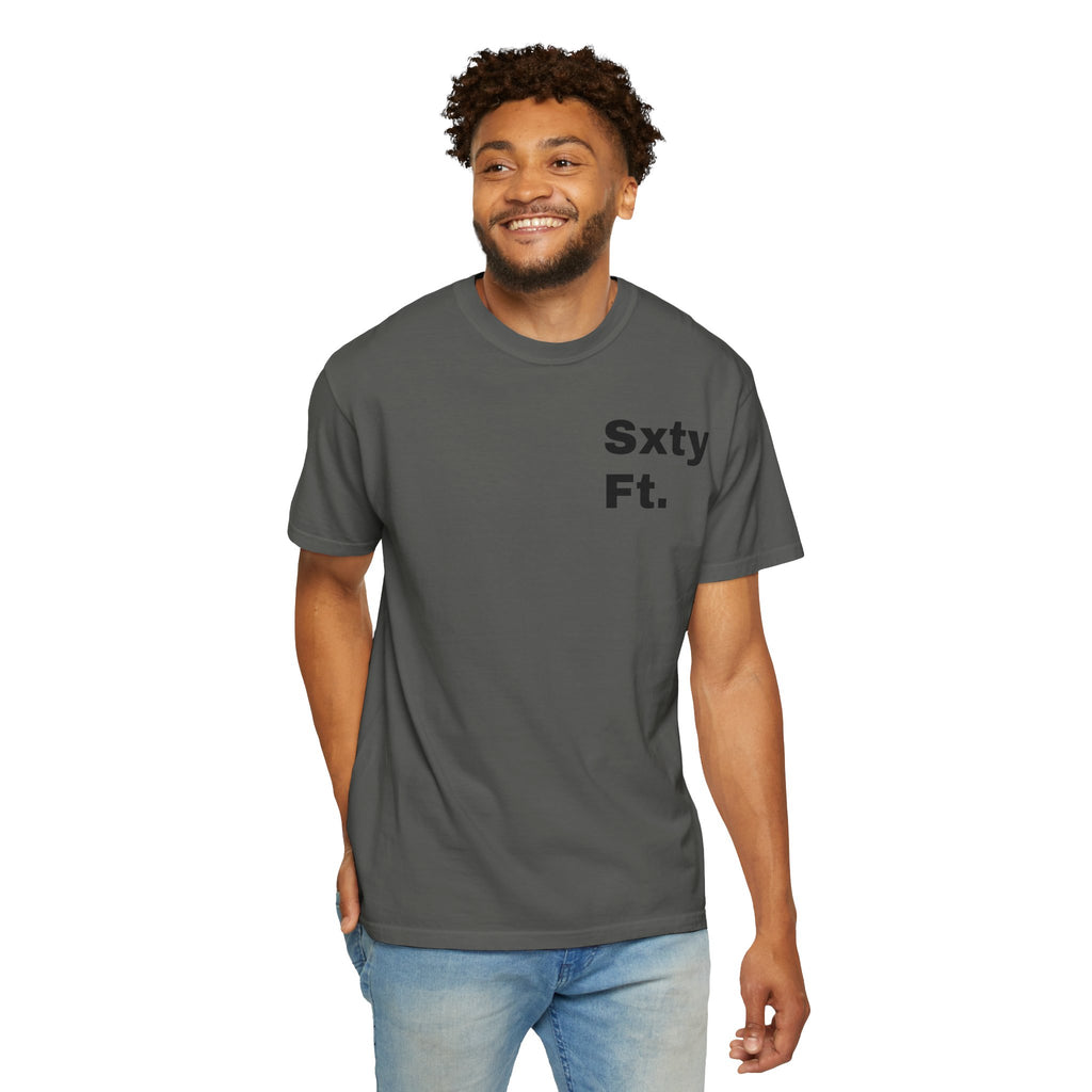Sxty Ft. Tire Graphic T-Shirt — Vintage Dragster Wheel Tee