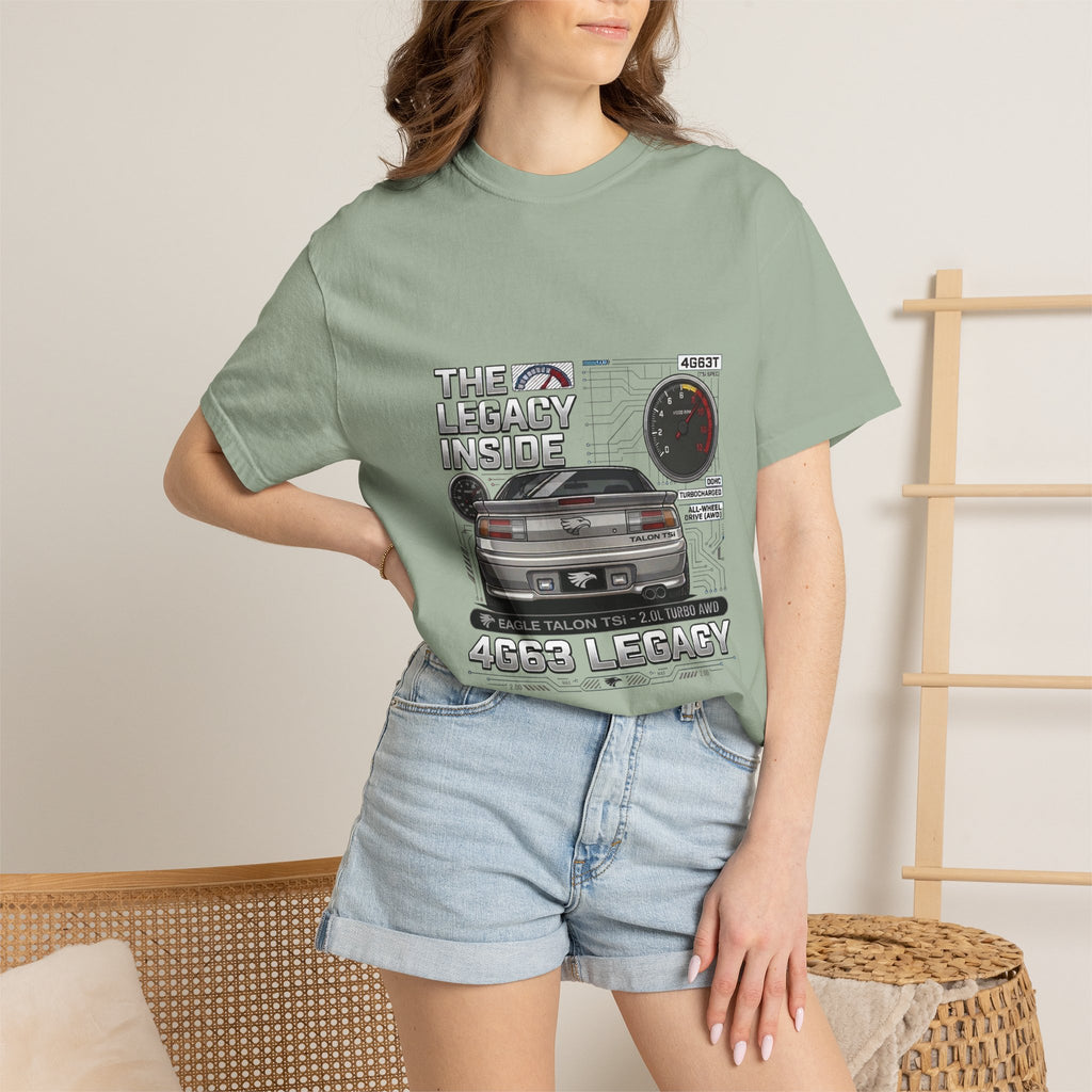 Legacy 4G63 T-Shirt — Retro Turbo JDM Car Graphic ("The Legacy Inside")