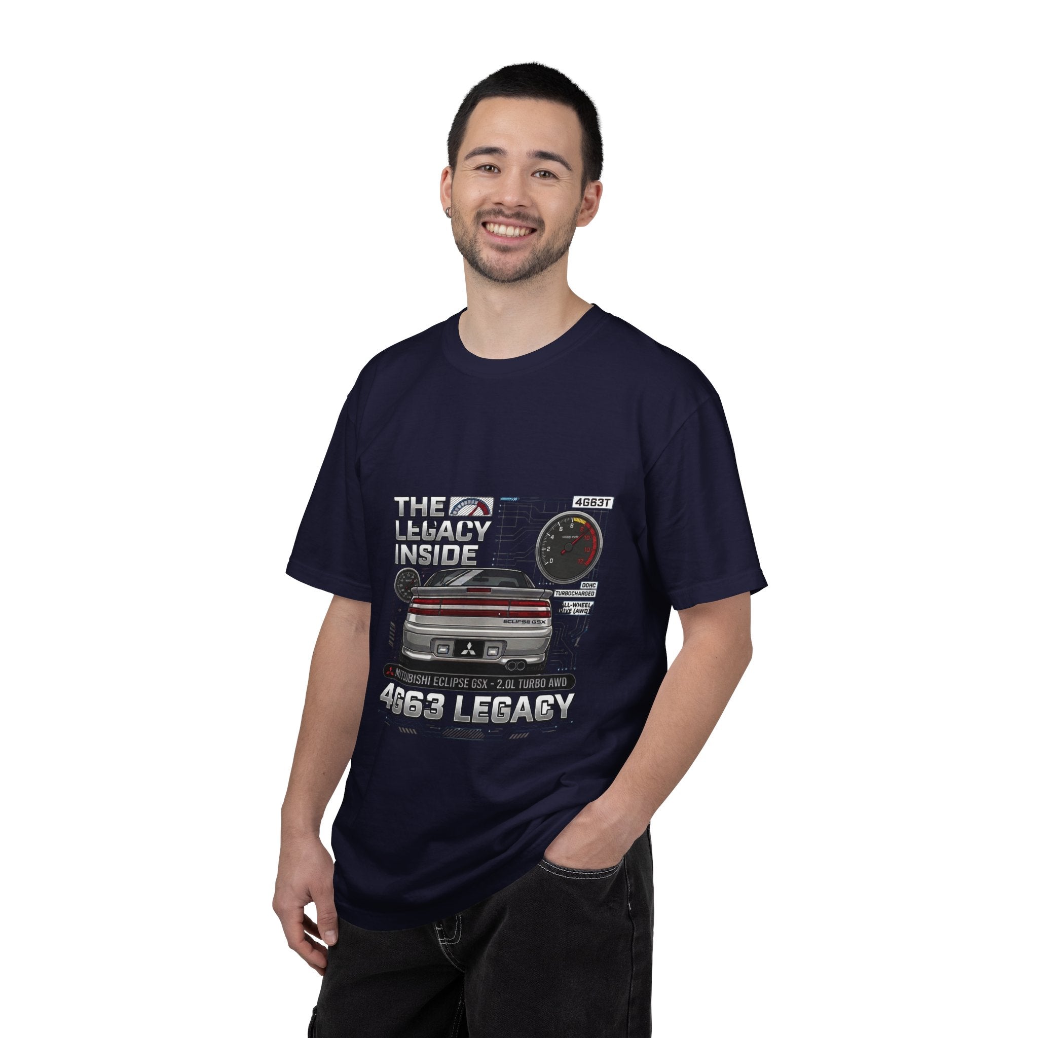 Legacy 4G63 T-Shirt – “The Legacy Inside” Mitsubishi Evo Engine Graphic