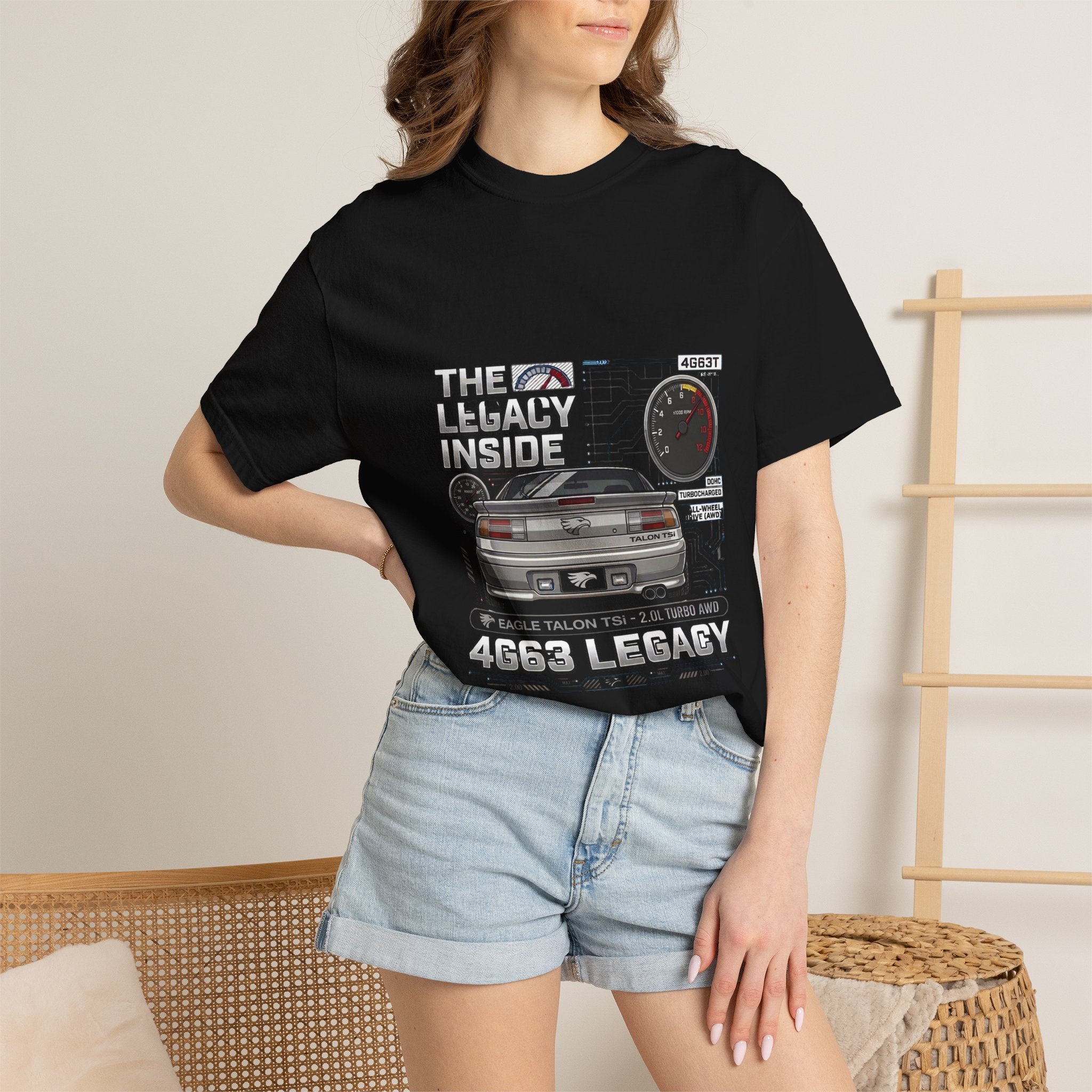 Legacy 4G63 T-Shirt — Retro Turbo JDM Car Graphic ("The Legacy Inside")