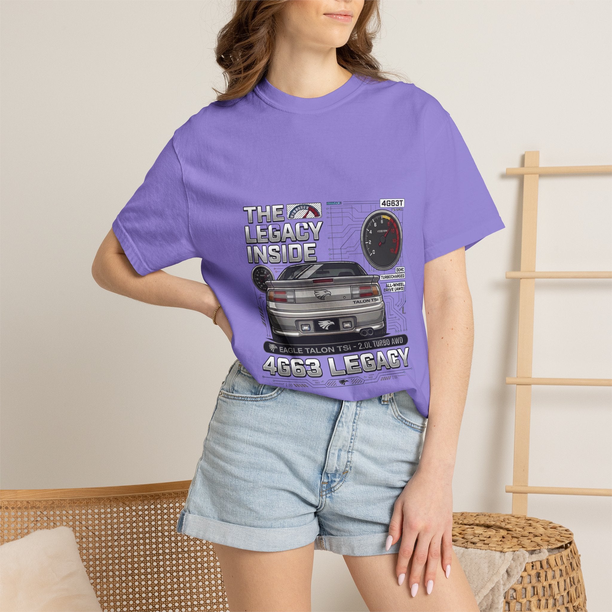 Legacy 4G63 T-Shirt — Retro Turbo JDM Car Graphic ("The Legacy Inside")