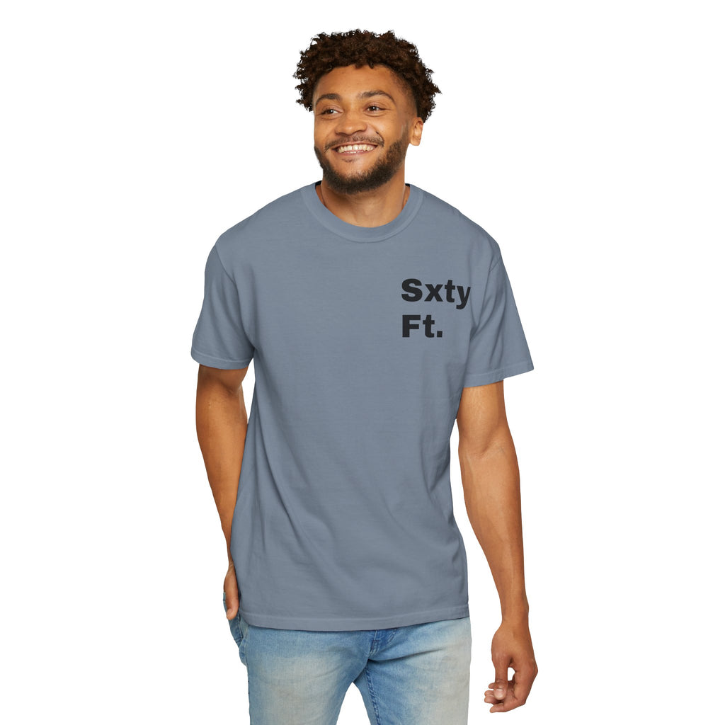 Sxty Ft. Tire Graphic T-Shirt — Vintage Dragster Wheel Tee