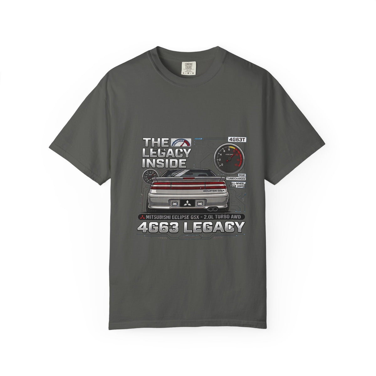 Legacy 4G63 T-Shirt – “The Legacy Inside” Mitsubishi Evo Engine Graphic